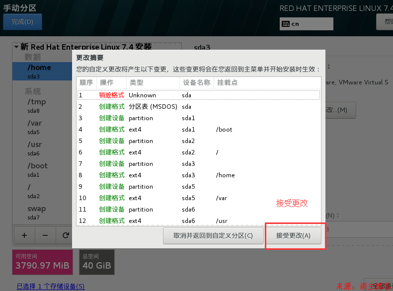 VMware Workstation中Red Hat Enterprise Linux Server 7.4 安装方法第31张-阁主学习小站